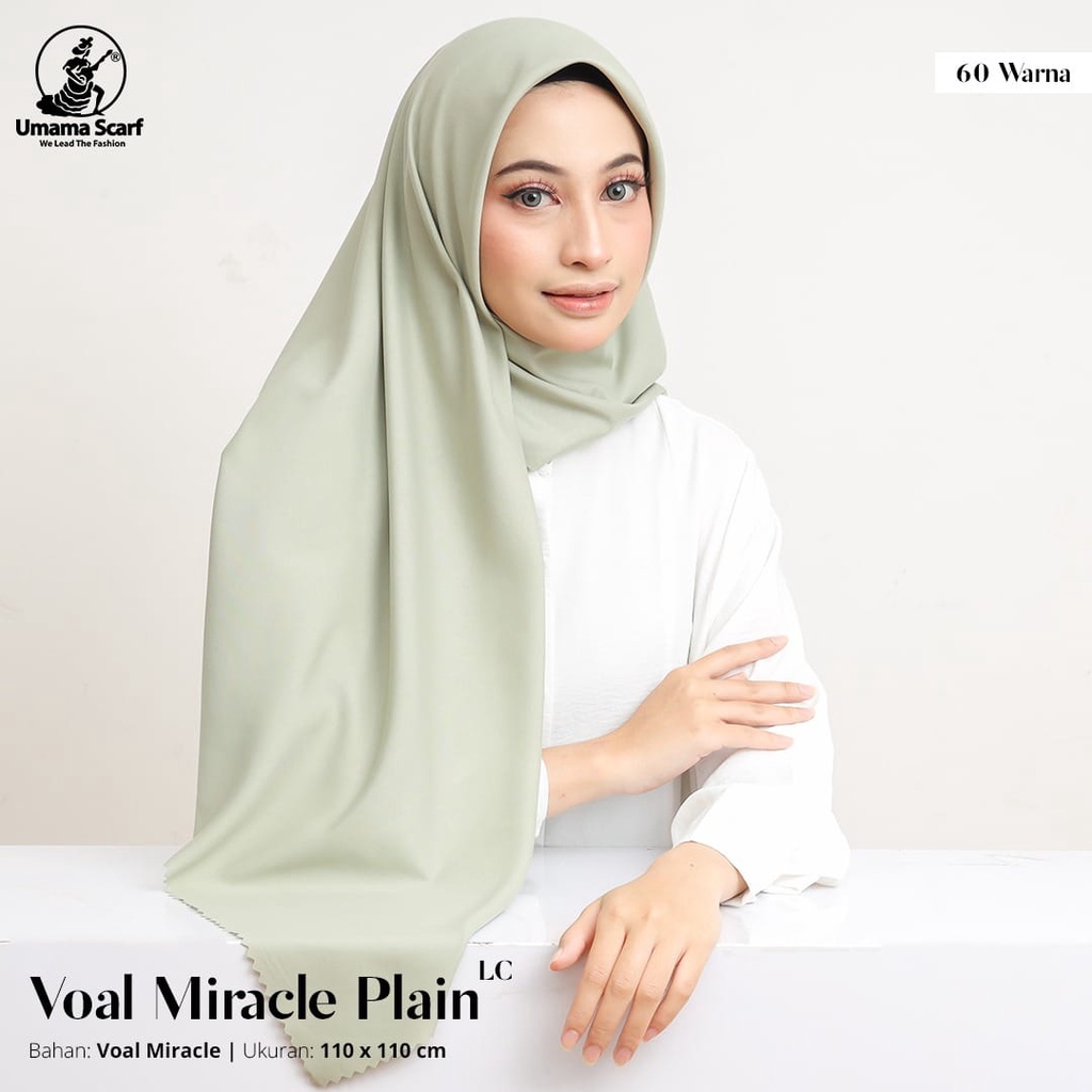 OBRAL VOAL MIRACLE PLAIN LASERCUT  Umama Scarf 110x110cm Jilbab Voal Miracle Umama