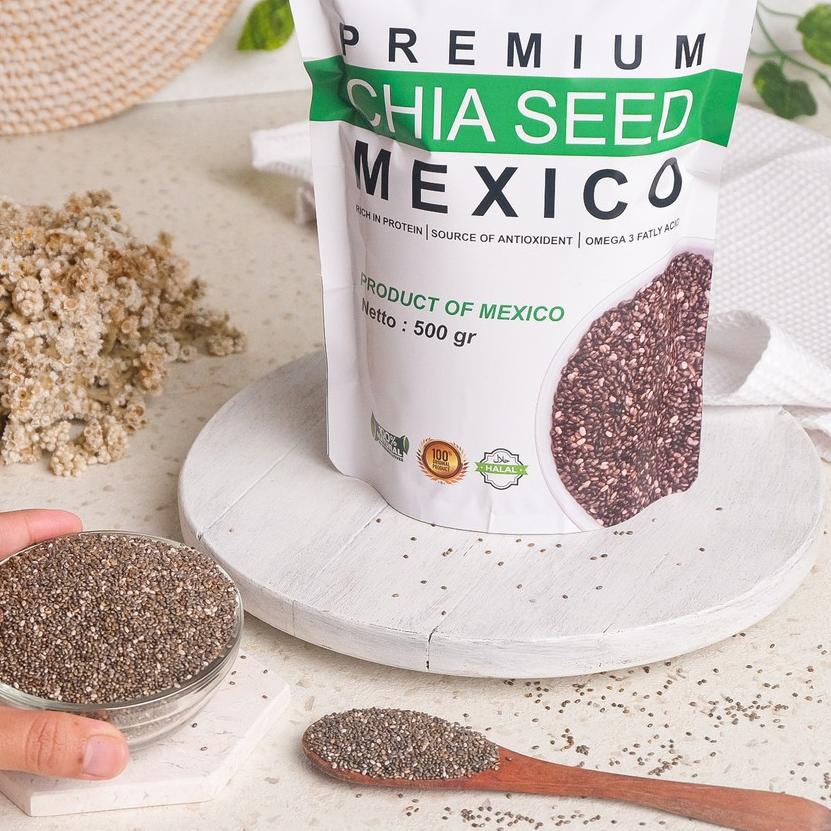 

☇ Chia Seed Organic Mexico untuk Diet Freshly 500 gram Black Cia Seed Organik fresly Biji Chia Seeds ☄