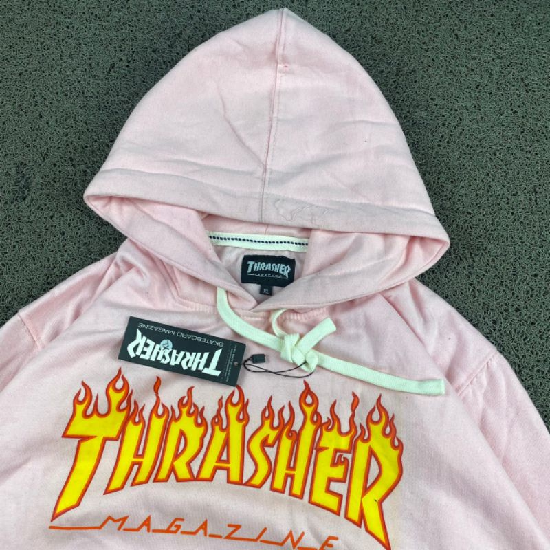 HOODIE THRASHER PINK FULL TAG LABEL CASUAL HYPE