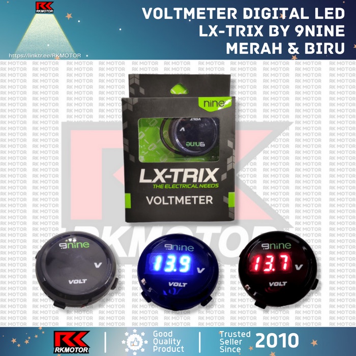Voltmeter Bulat Motor Volt Meter LED Digital DC 12V Lx-Trix 9Nine