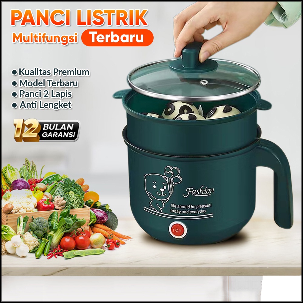 Panci Listrik Elektrik Cooker Stainless Steel Teflon Cooking Pot