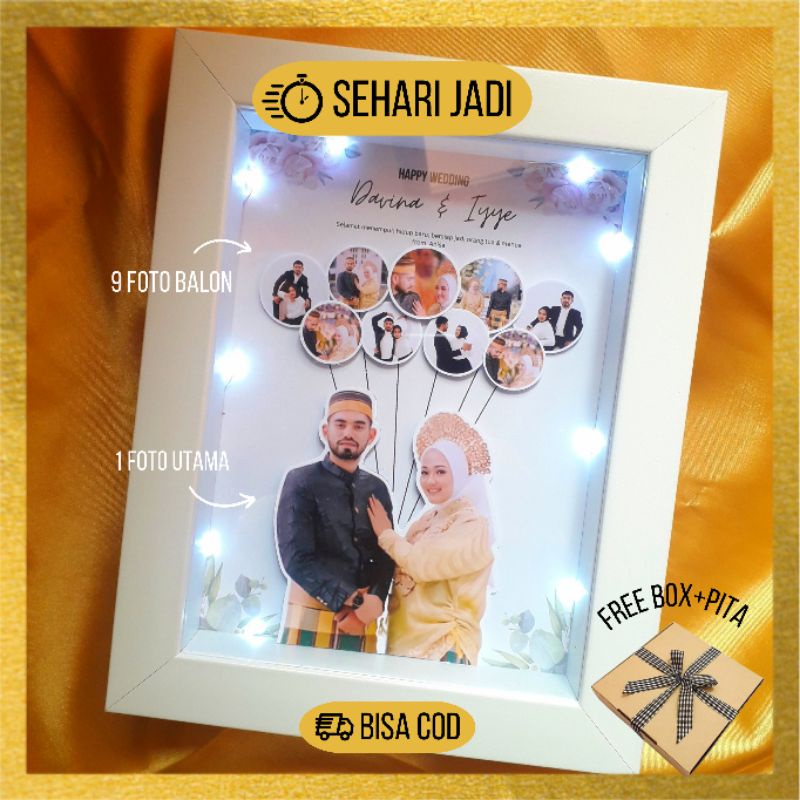 Frame 3D Pop Up Custom Kado Valentine Ultah Graduation Wedding Farewell Sehari Jadi