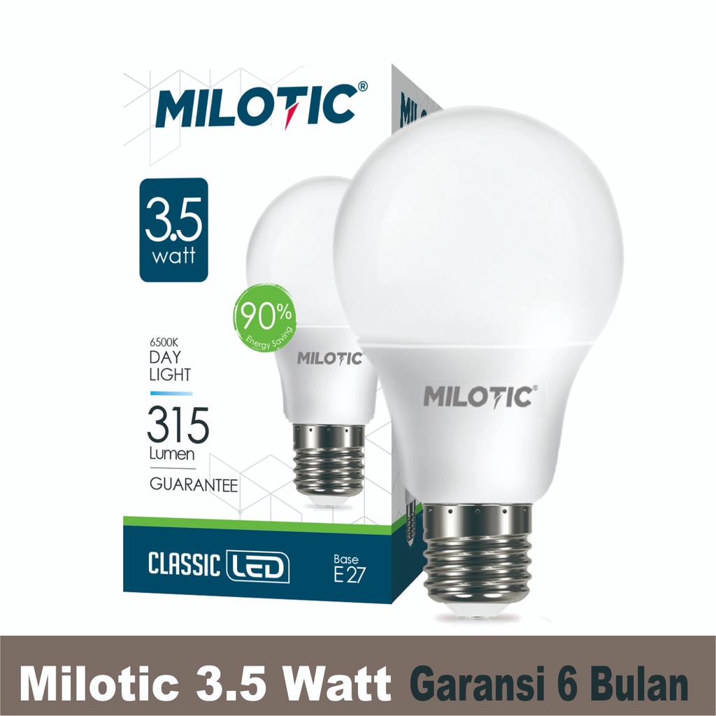 𝐄𝐁𝐒 ✅ Milotic Lampu Bohlam LED Garansi 6 Bulan T Bulb &amp; A Bulb Warna Putih Terang Penerangan Rumah Kamar