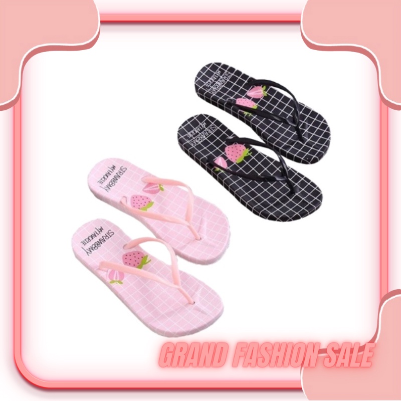 [LOKAL] DOMMO - D5017 HARGA SPECIAL Sandal Flip flop STRAWBERRY