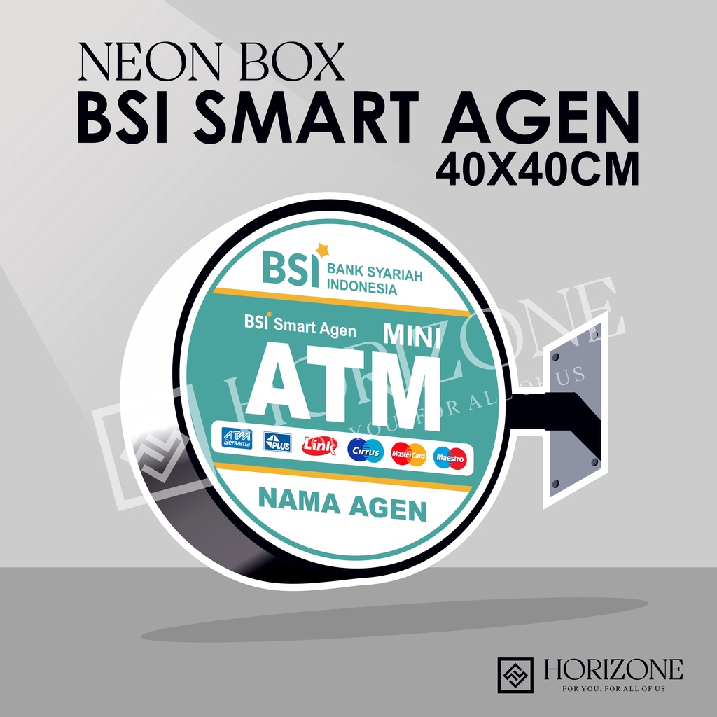 Neon Box Akrilik BSI Smart Agen 40x40 Cm