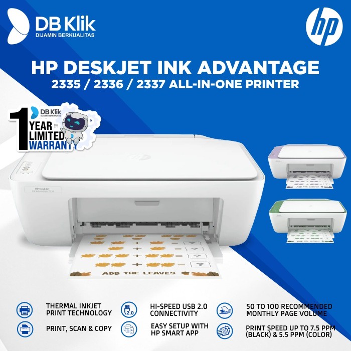 Printer HP DeskJet Ink Advantage 2335 / 2336 / 2337 All-In-One