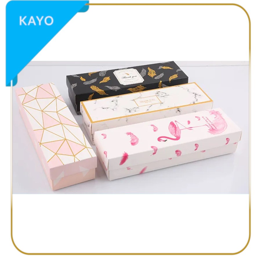 

kotak panjang packing macaron box cake souvenir parfum hadiah roti