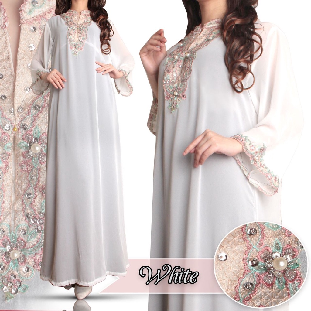 KIYOWO-Kaftan Payet  Modern Gamis Bordir Real Pict Original Abaya