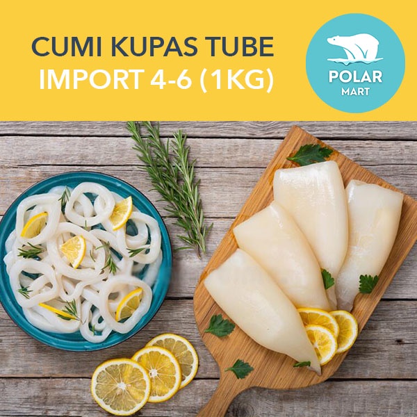 Java Sea Cumi Kupas Tube Import 4-6 Pcs 1 Kg (FROZEN FOOD BANDUNG)