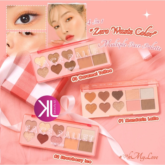 PINKFLASH OhMyLove 4 in 1 Multiple Face Palette Eyeshadow &amp; Blush &amp; Highlighter &amp; Contour M02