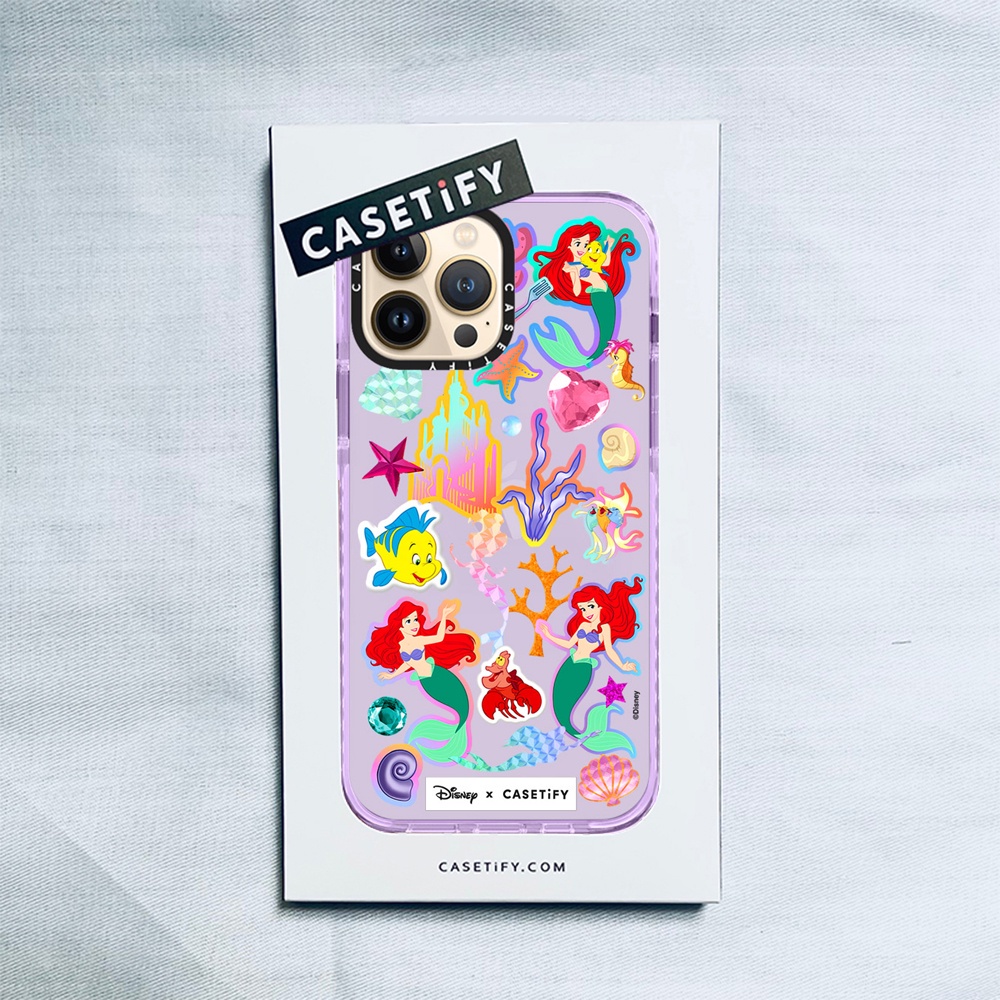 ✺✸CASETiFY X Disney Princess Ariel Purple Case IPhone 16 15 14 13 12 11 Pro Max Mini XS MAX XR X SE 