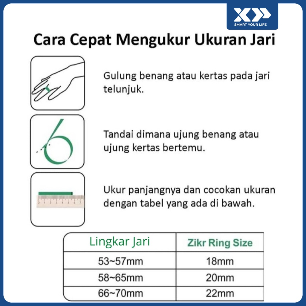 iQibla Zikr1 Ring Lite / Tasbih Digital Original