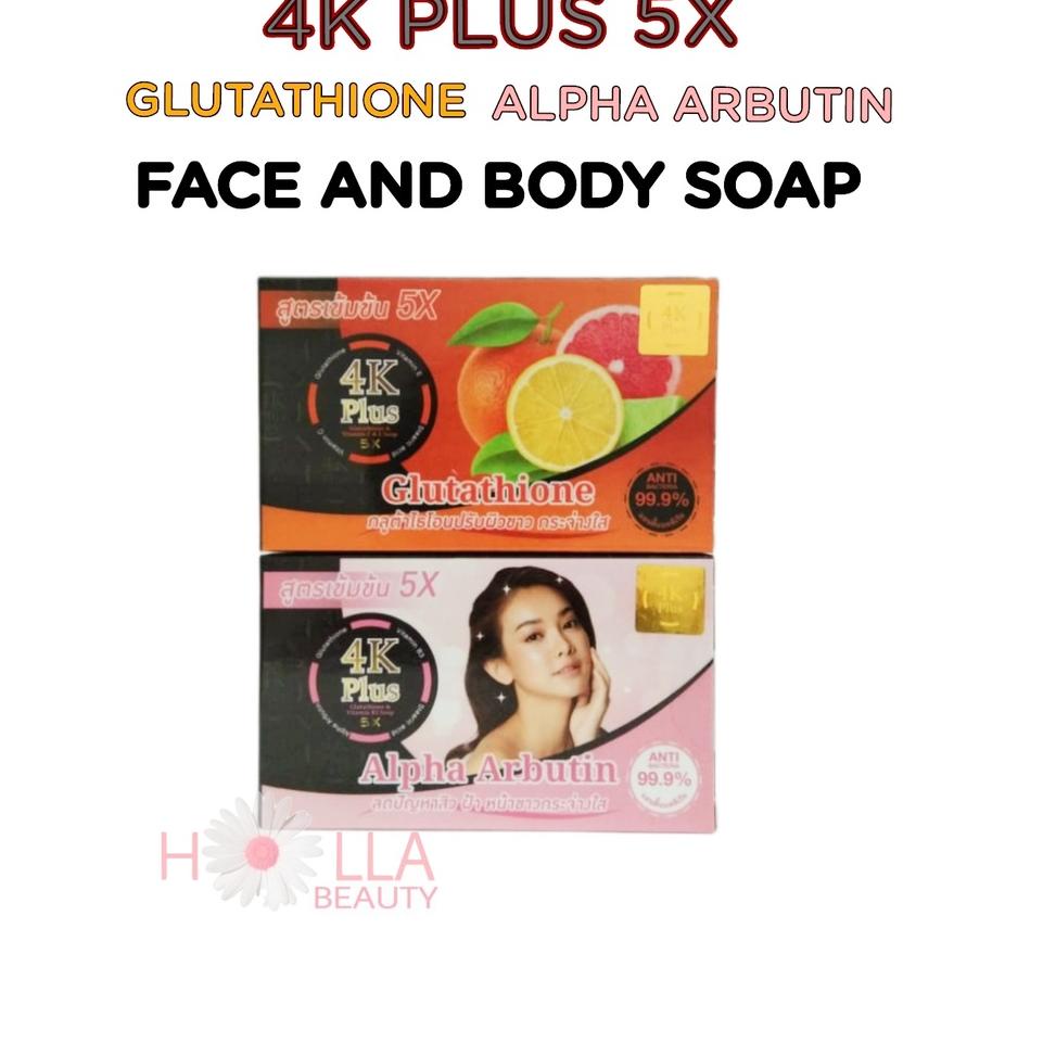 Terbaru 3.3 4K Plus 5X Glutathione Alpha Arbutin Sabun untuk Wajah dan Badan