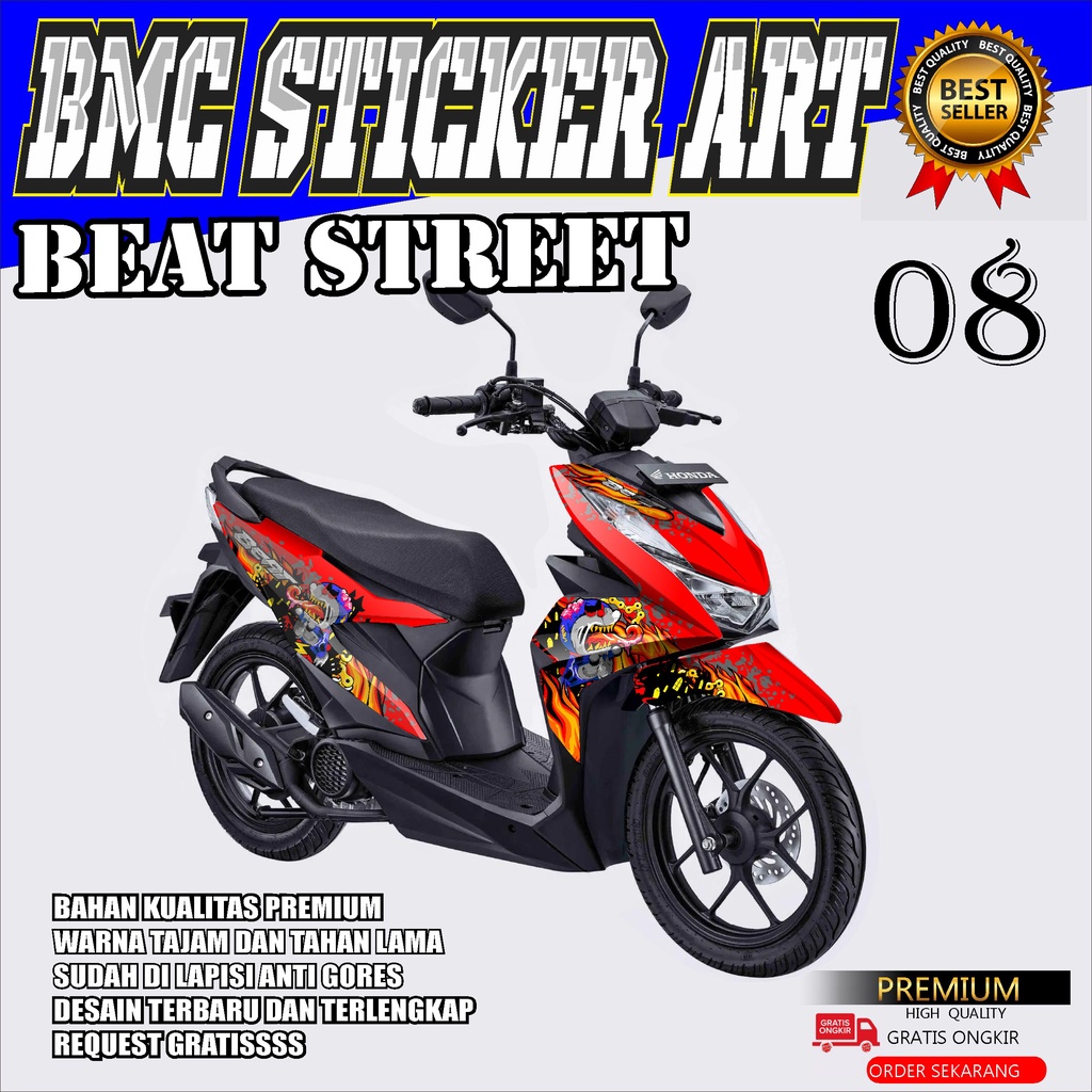 STICKER DECAL HONDA BEAT NEW2020-2022 BEAT STEET/STICKER HONDA BEAT NEW