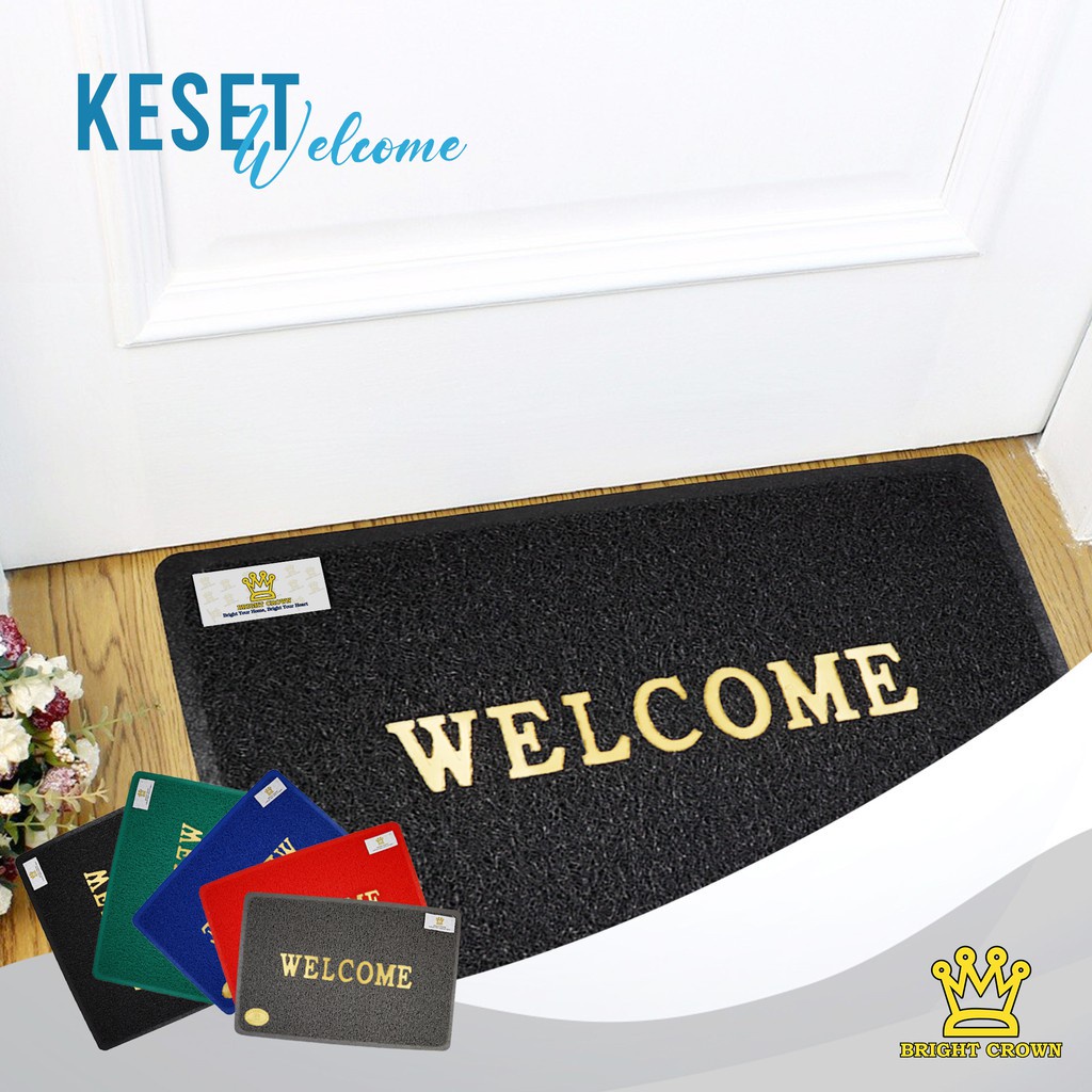 Keset Welcome Rosanna Design Full Karet Kamar Mandi Keset Kaki Anti Slip Lembut Motif