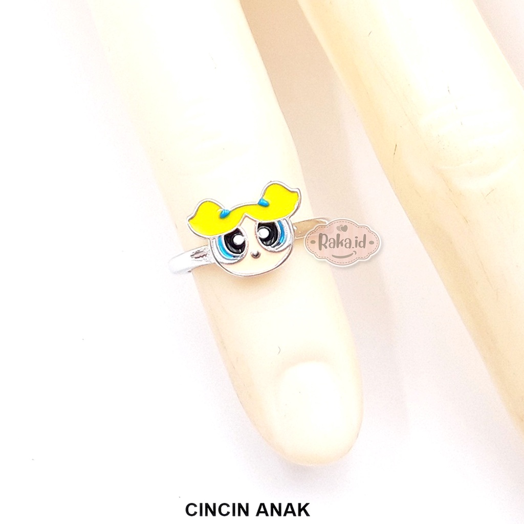 Cincin Anak Perempuan Cincin Anak Anti Karat Motif Powerpuff Girl PPG Bubble 1264 1265 1266