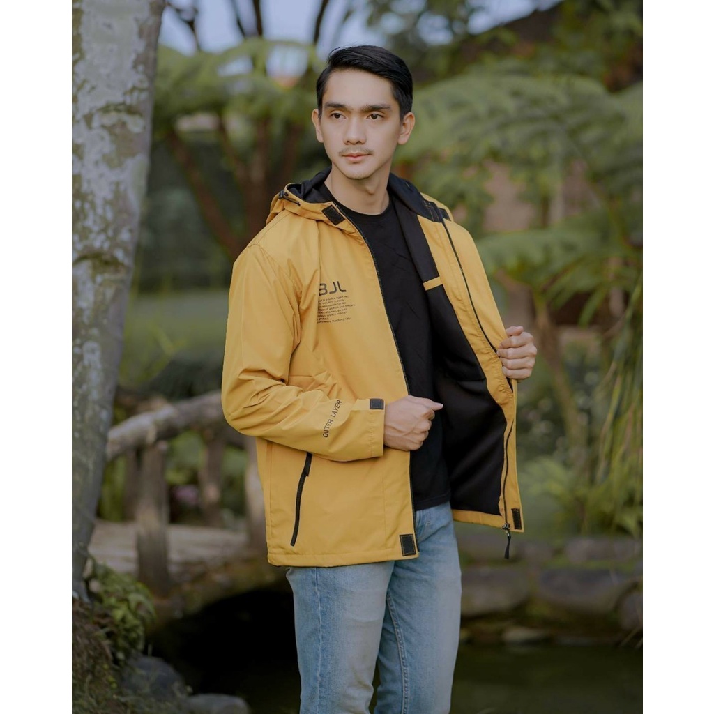 Kuning List Jaket Outdoor The Bojiel Nasa Jaket Parasut Jaket Pria Jaket Outdoor Jaket Windbreaker