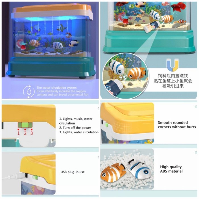 FMFIT Mainan Anak Pancing Ikan FUN AQUARIUM fishing game magnetic kids toy