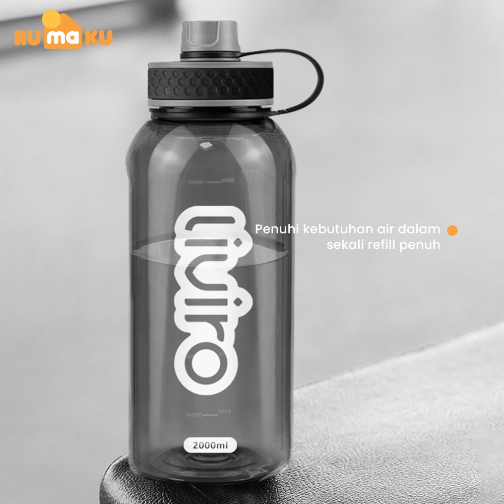 Rumaku Botol Minum Signature Besar Jumbo Sporty 1500 ml dan 2000 ml Silicone Cap Handle Premium