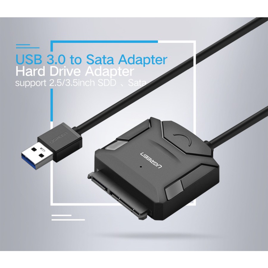 UGREEN Adapter USB 3.0 A To 3.5/2.5 SATA Cable (incl DC 12V 2A) - CR108 PN 20611