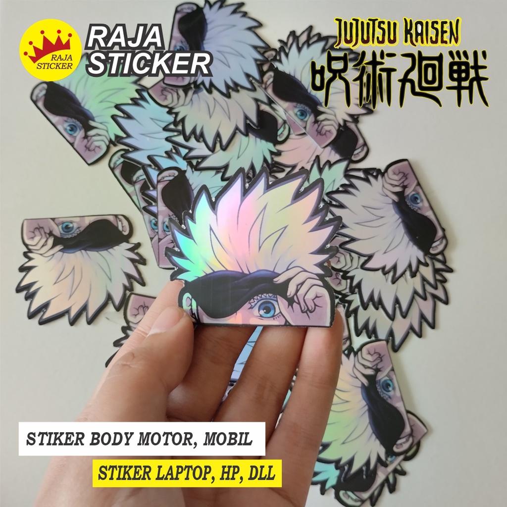 Sticker stiker hologram anime - jujutsu kaisen - gojo satoru