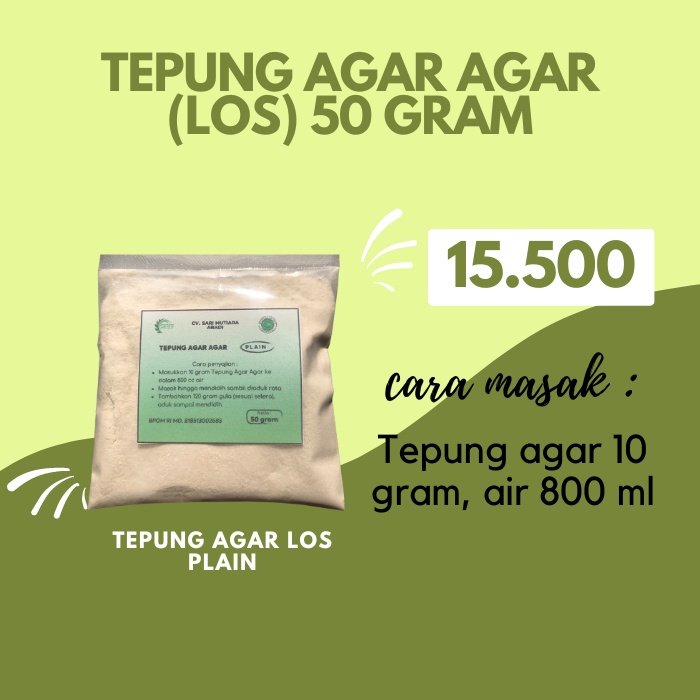 

TEPUNG AGAR AGAR LOS - PLAIN - 50 GRAM