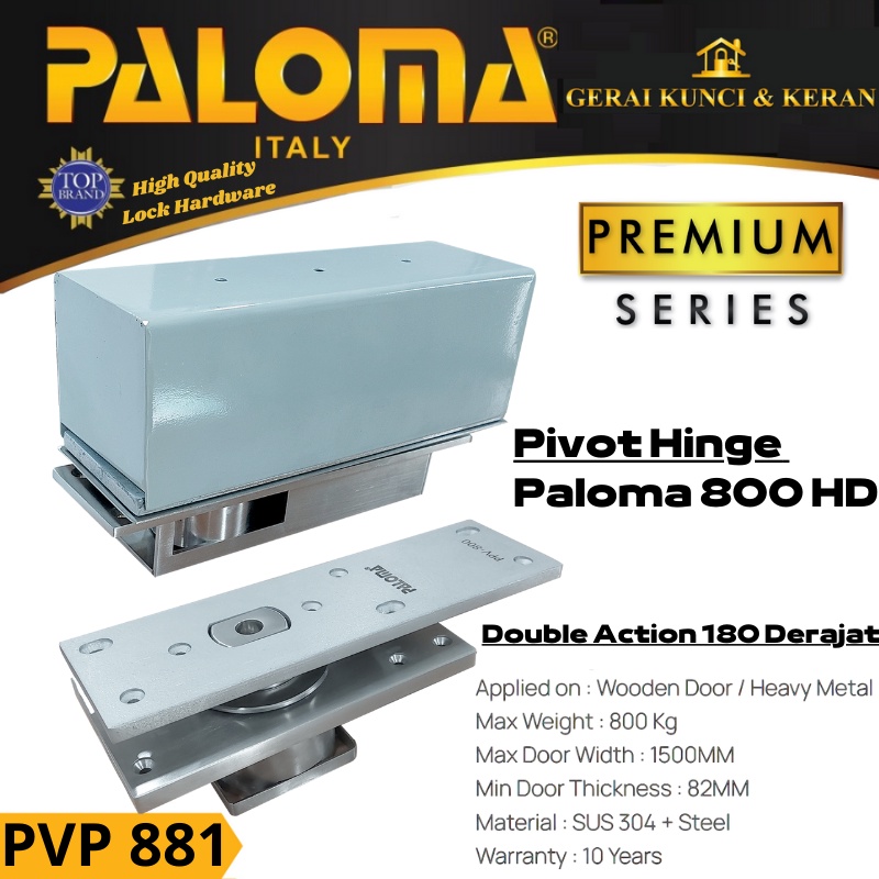 PALOMA ENGSEL PIVOT HINGE PVP 881 ENGSEL TANAM LANTAI PINTU KAYU BERAT