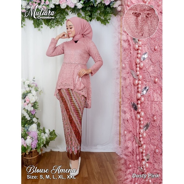 Permata Olshop / Kebaya Blouse Ameena MK / Kebaya Wisuda / Kebaya Brukat Payet Mewah / Kebaya Kondangan / Kebaya Lamaran