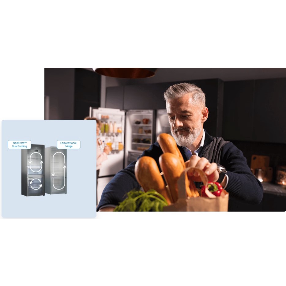 BEKO RDNT401E50VK Kulkas 2 Pintu 401 Liter Top Mount Inverter NeoFrost