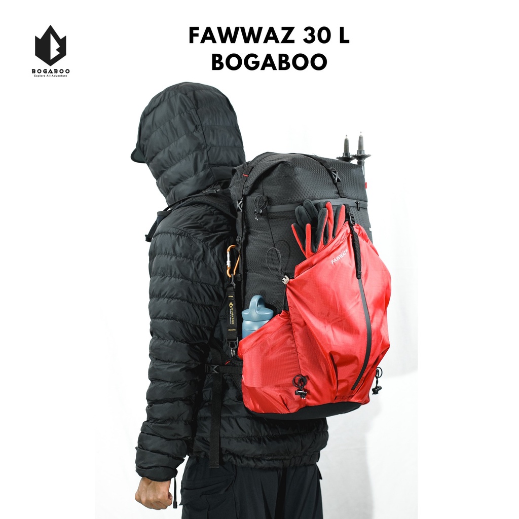 BISA COD TAS BACKPACK  BOGABOO Seri  FAWWAZ  ULTRALIGHT Frameless 30 L Waterproof - Tas Ultralight Gunung -  Tas Ransel UL - Tas Hiking Anti Air