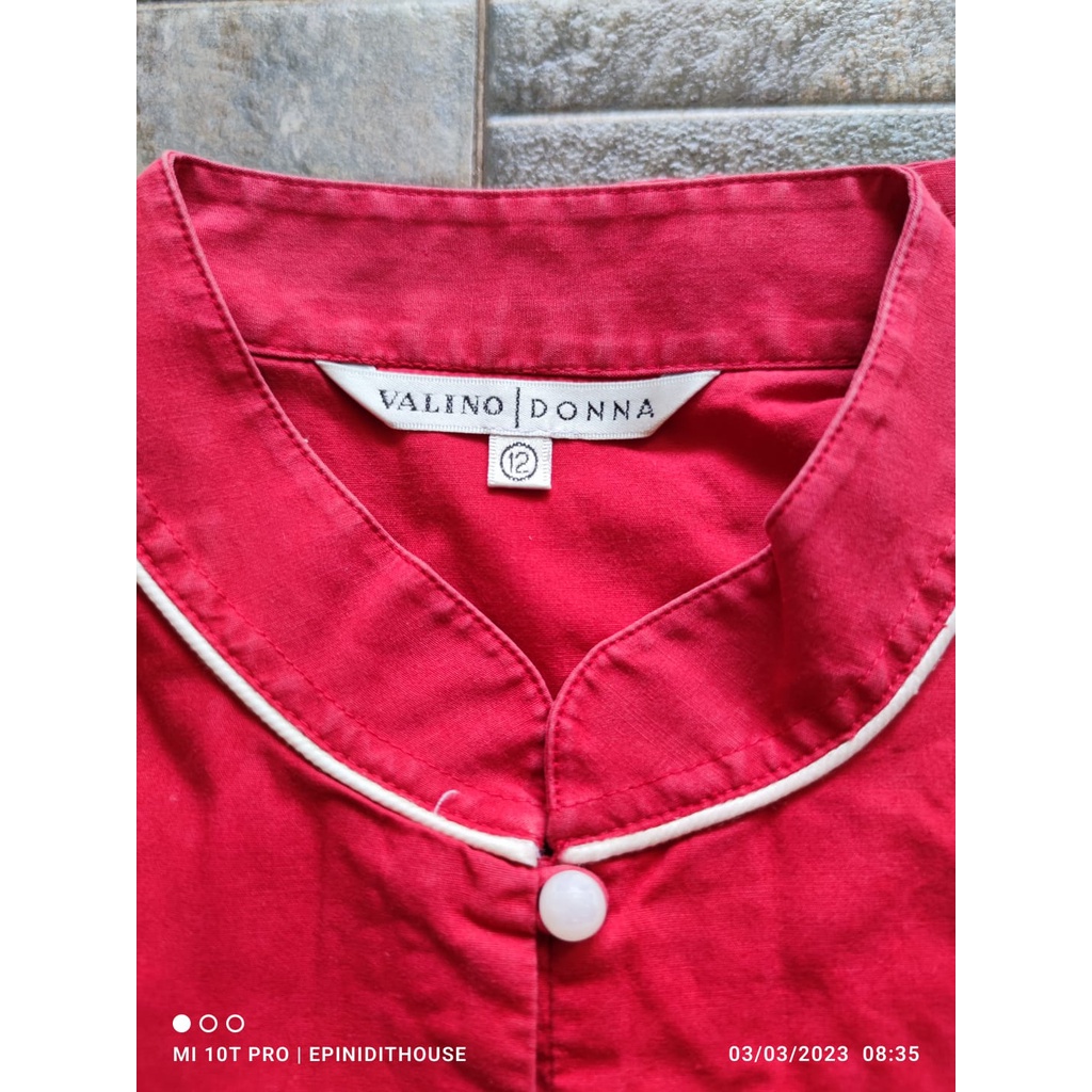 Baju Wanita Merah Polos Gong Xi Fa Cai Imlek Valino Donna Ukuran S 12 Lengan Pendek Pakaian Kerja Fo