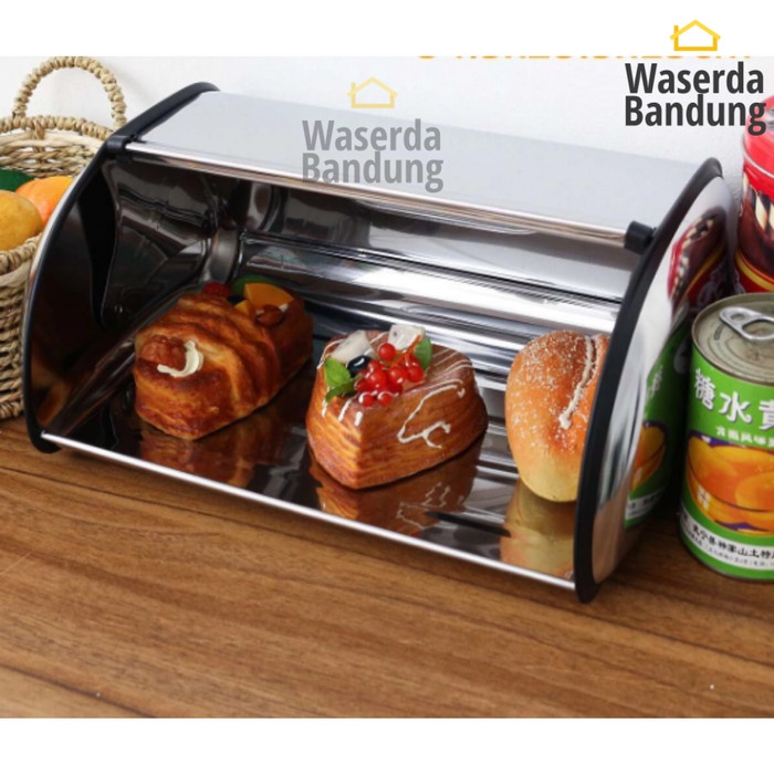 Terlaris Tempat Wadah Roti Tawar Bread Bin Box Stainless Steel Krishome