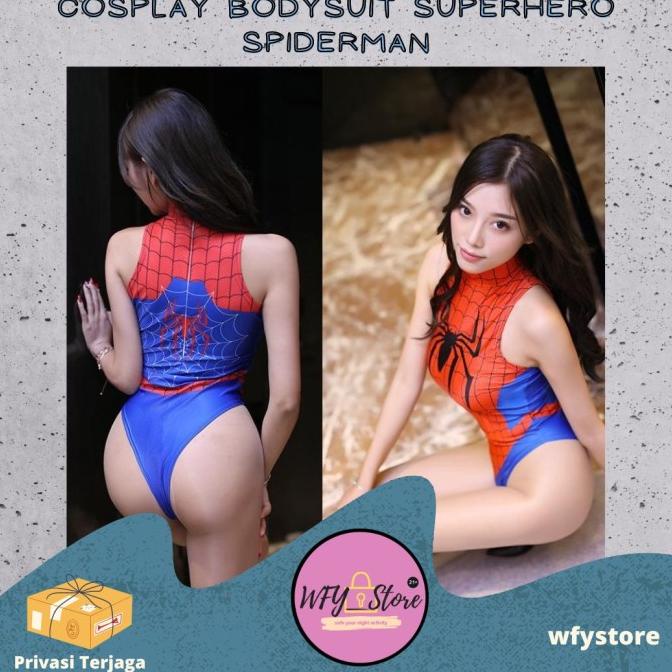 Sexy Lingerie Cosplay Bodysuit Superhero Spiderman - Baju Dinas Malam juw