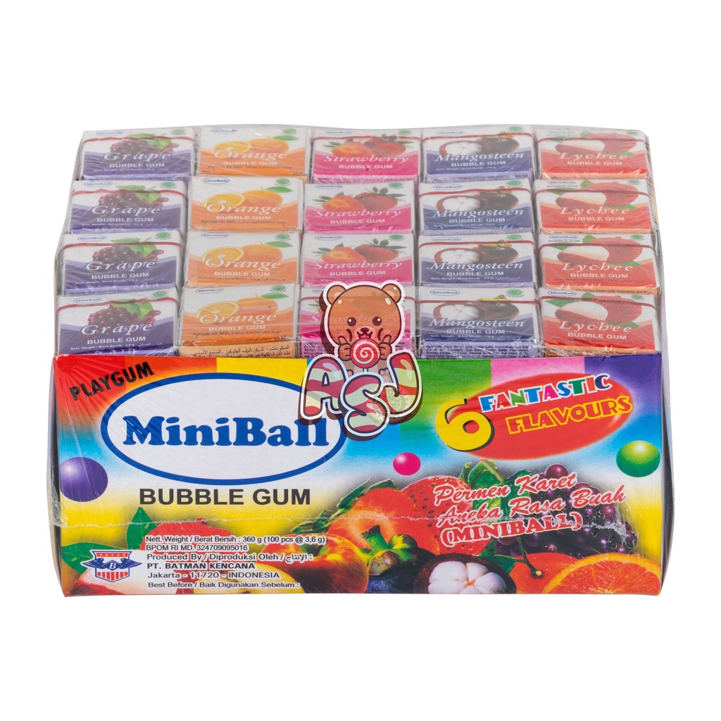 

MINIBALL BUBBLE GUM ISI 100 X 3.6GR