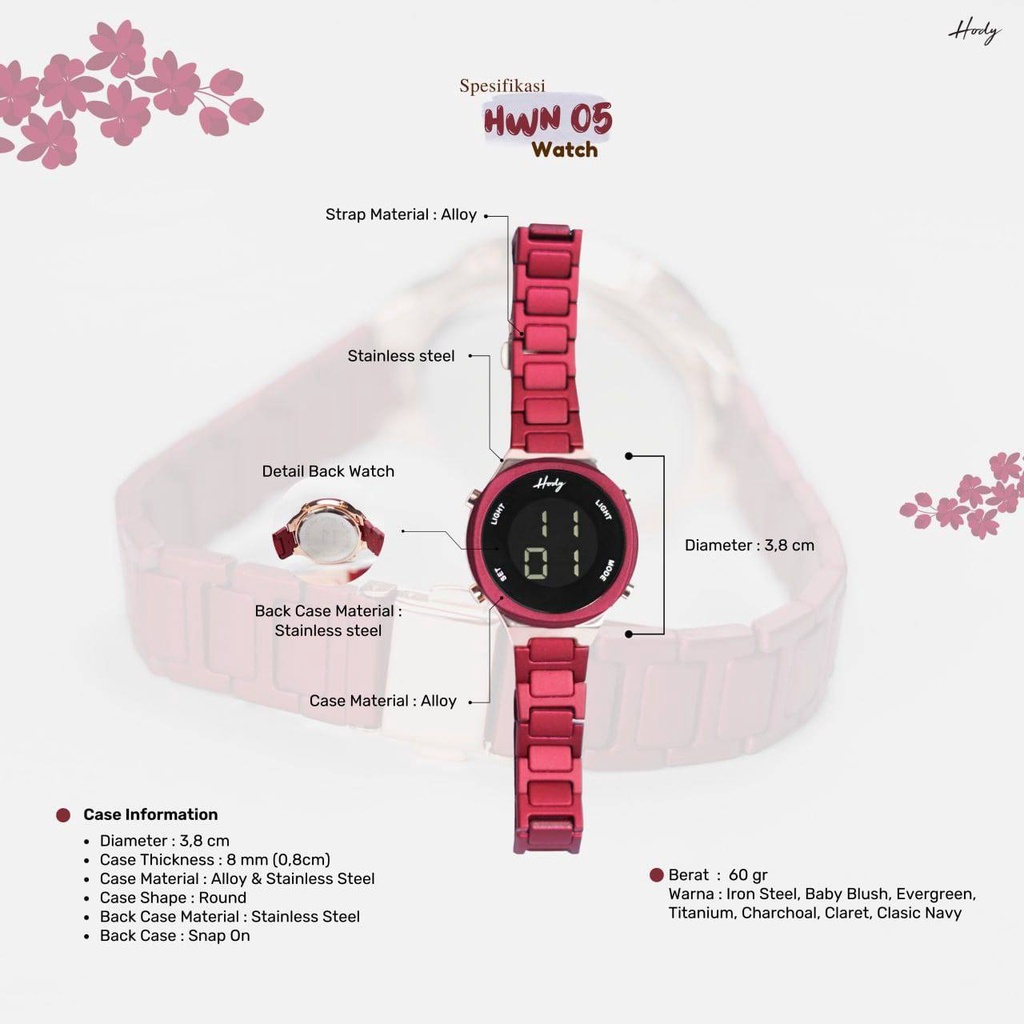 Jam tangan Cewek (include hard box unique) Hwn 05 by Hody