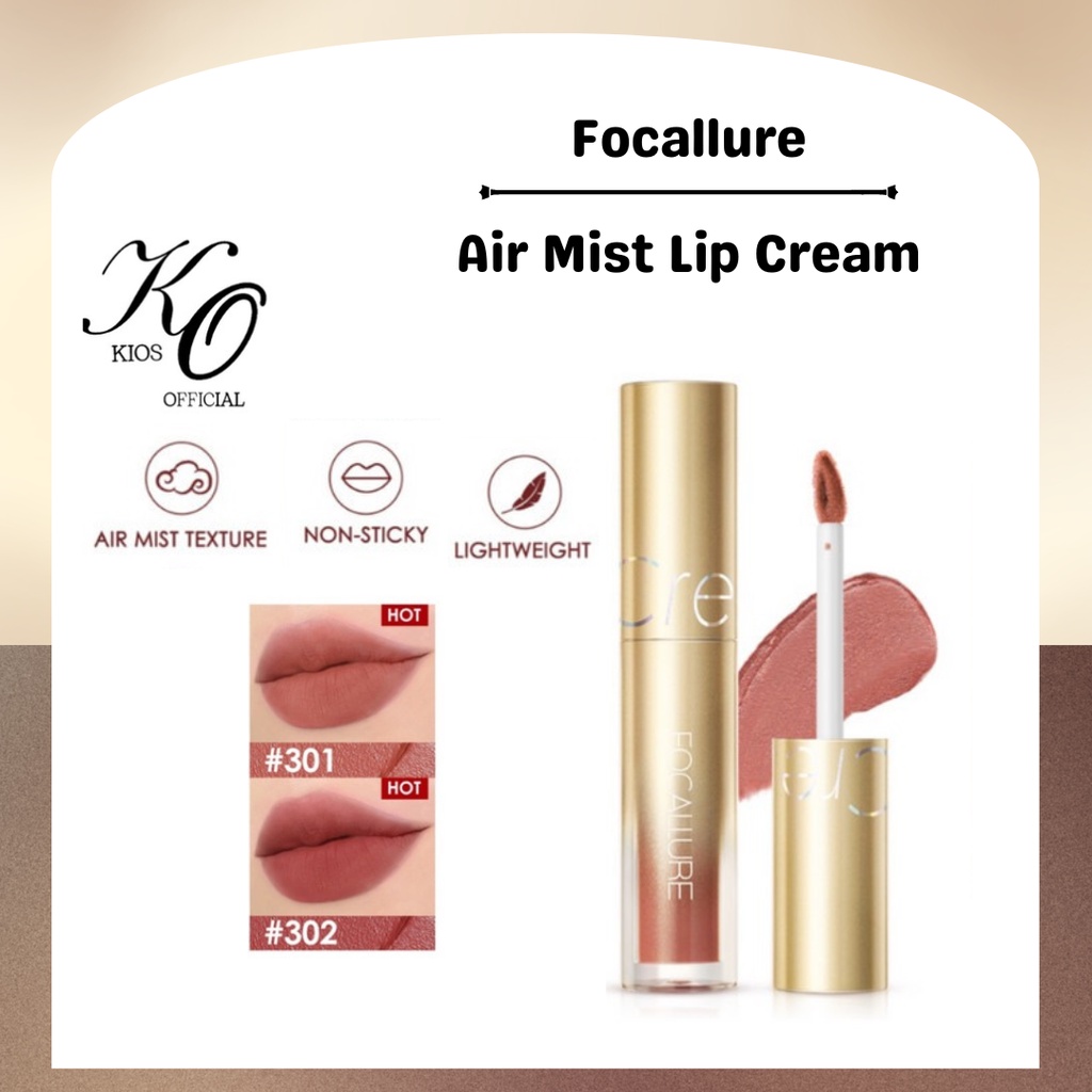 Focallure Air Mist Lip Cream Velvet Matte Silky Smooth Waterproof / Lip Matte