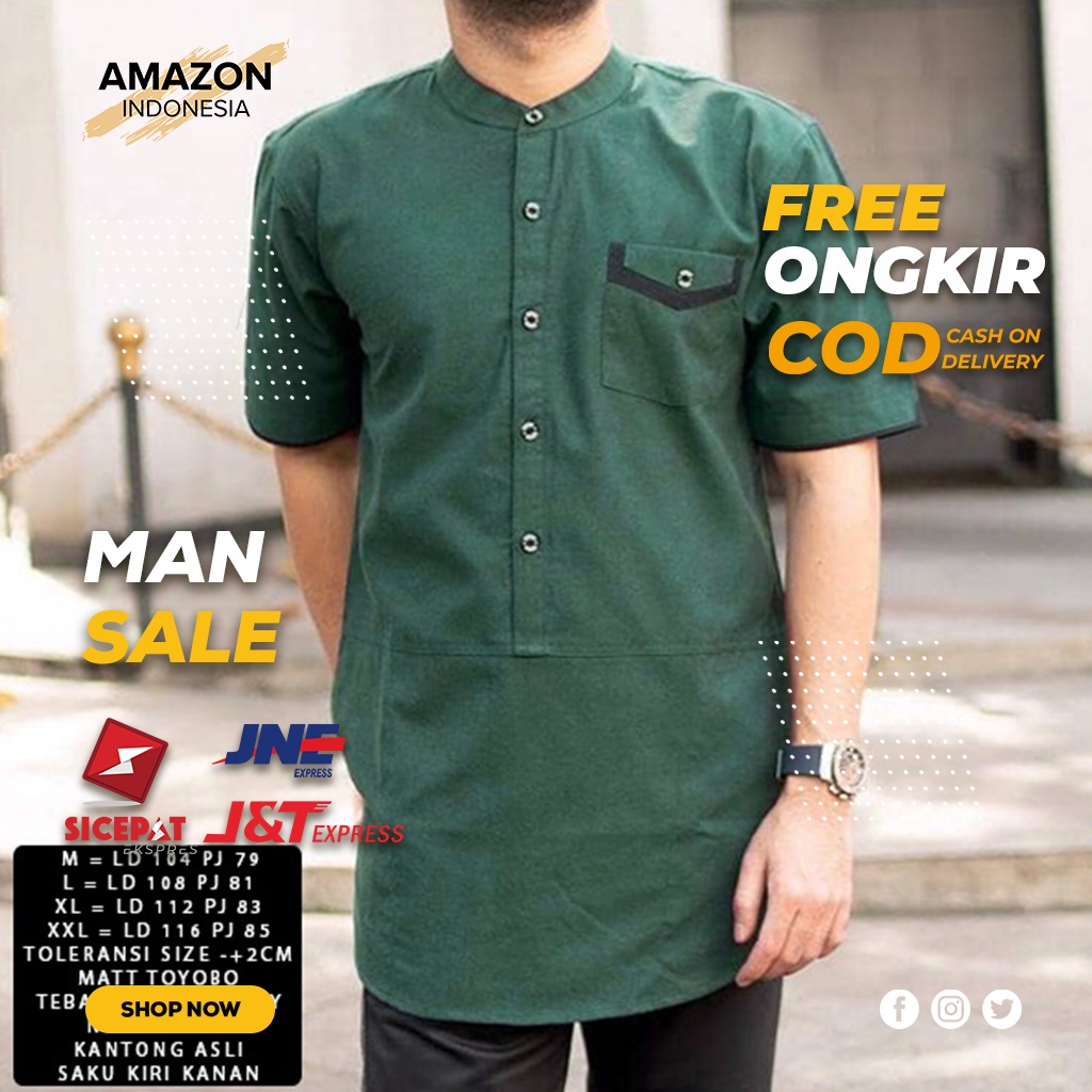 Baju Koko Pria Lengan Panjang Motif Polos Warna Tosca Toyobo - Baju Koko Pria Dewasa - Busana Muslim Pria - Baju Lebaran Pria - Koko Pria Dewasa - Muslim Pria - Baju Kokoh - Baju Koko Batik - Koko Batik Pria - Alqorni - Baju Ramadhan - Seragam Hadroh