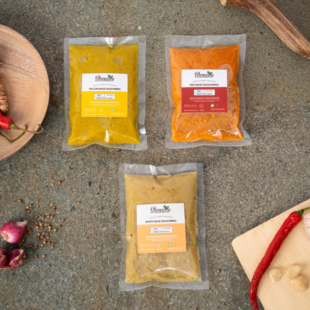 

FLAVORIO - Paket Hemat Bumbu Dasar Putih Merah Kuning Aman untuk MPASI