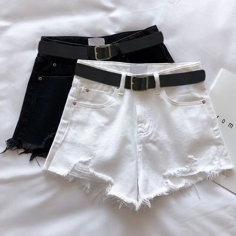 Fashion wanita Celana jeans pendek wanita hotpant jeans sobek ripped short pants korean style jeans high waist jumbo denim cewek kekinian ootd