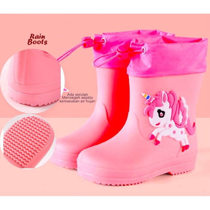 SEPATU BOOTS ANAK PEREMPUAN SAFETY SHOES BOOT ANTI AIR HUJAN KIDS LAKI LAKI BAHAN KARET IMPORT A26