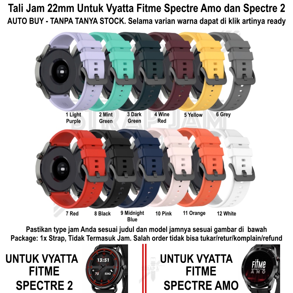 T2P Strap 22mm Untuk Vyatta Fitme Spectre 2 / Amo - Tali Jam Tangan Pin Quick Release