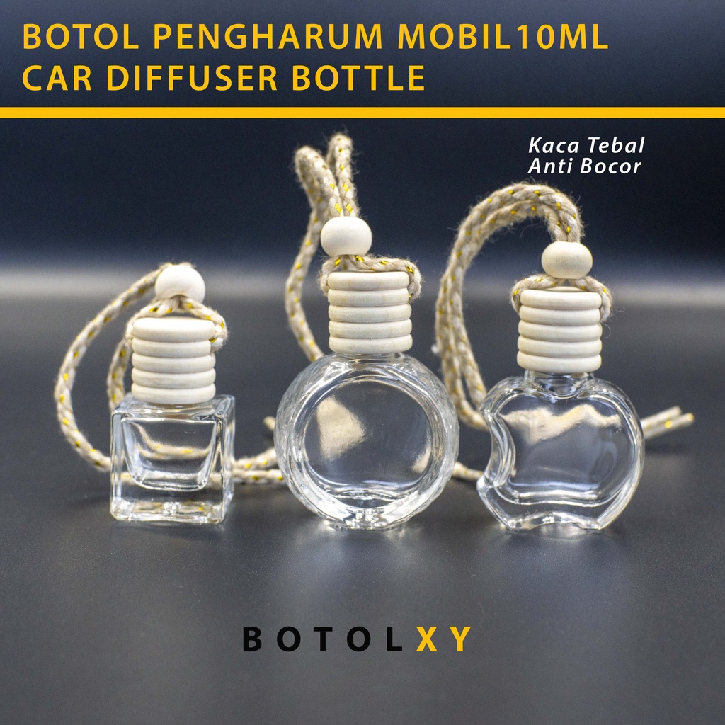 Botol Pengharum Mobil Gantungan Tali Parfum Mobil Kaca 10ml