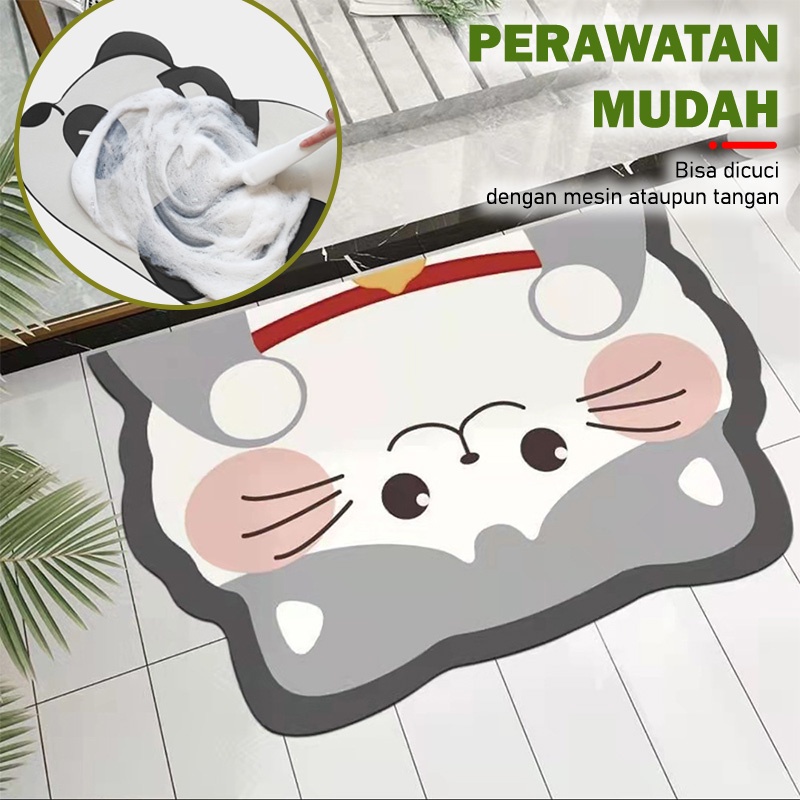 Keset Lantai Karakter Anti Slip Keset Dapur Minimalis Keset Kaki Kamar Tidur Keset Kamar Mandi Multi Tempat 40x60cm Keset Kaki Modern Kualitas Terbaik - D3A4-3