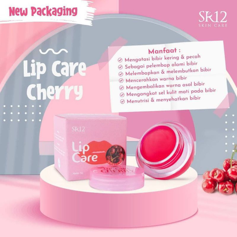 Lipcare Cherry SR12 BPOM Atasi Bibir Kering Pecah Pelembab Alami Bibir Mengembalikan Warna Alami Bibir
