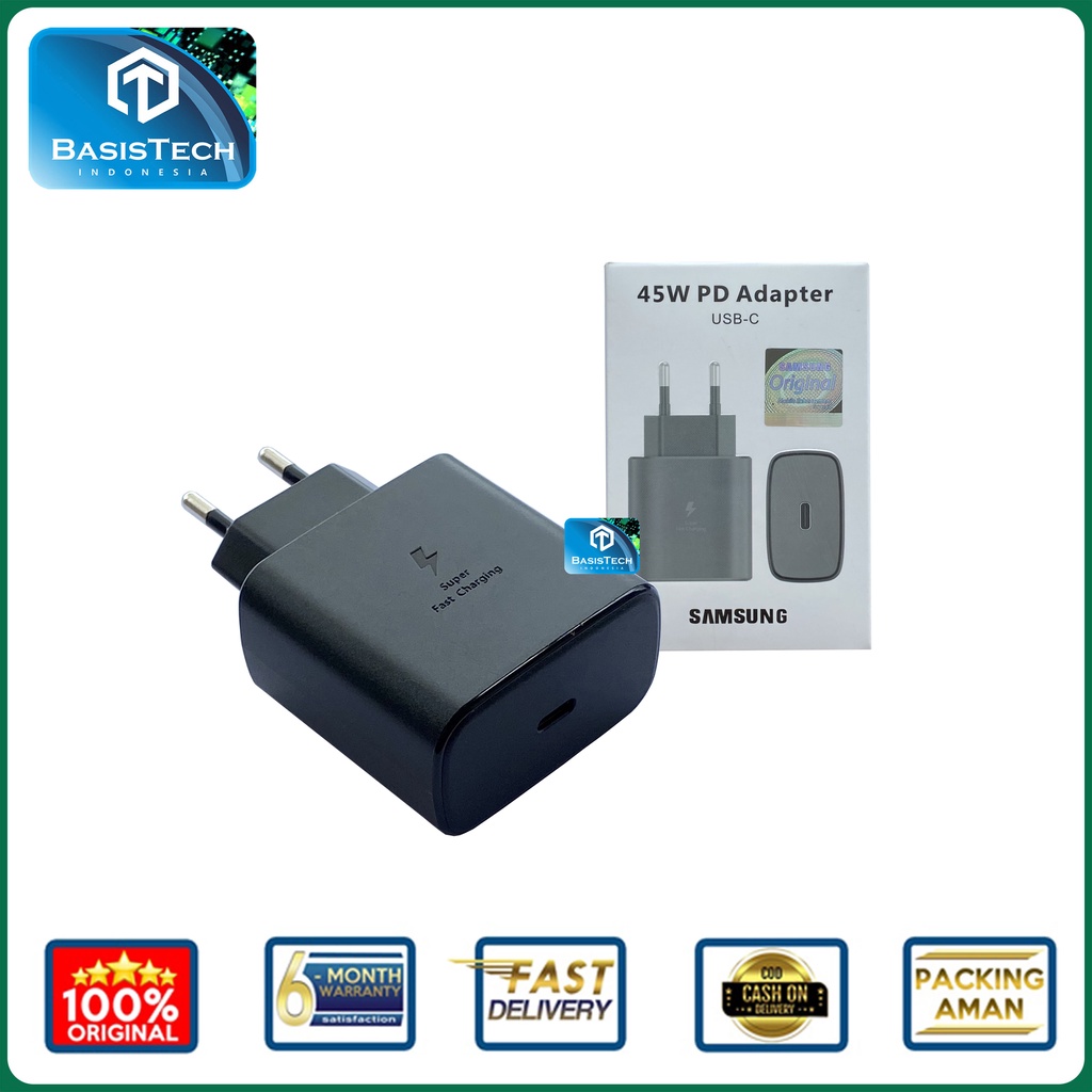 ADAPTER KEPALA CHARGER TYPE C 45W SAMSUNG S20 TA-845 ORIGINAL QUALITY