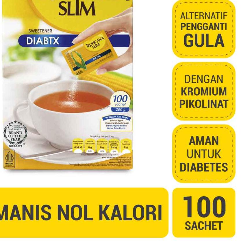 

➧ Tropicana Slim Sweetener Diabtx 100 Sachet - Pemanis untuk i ►