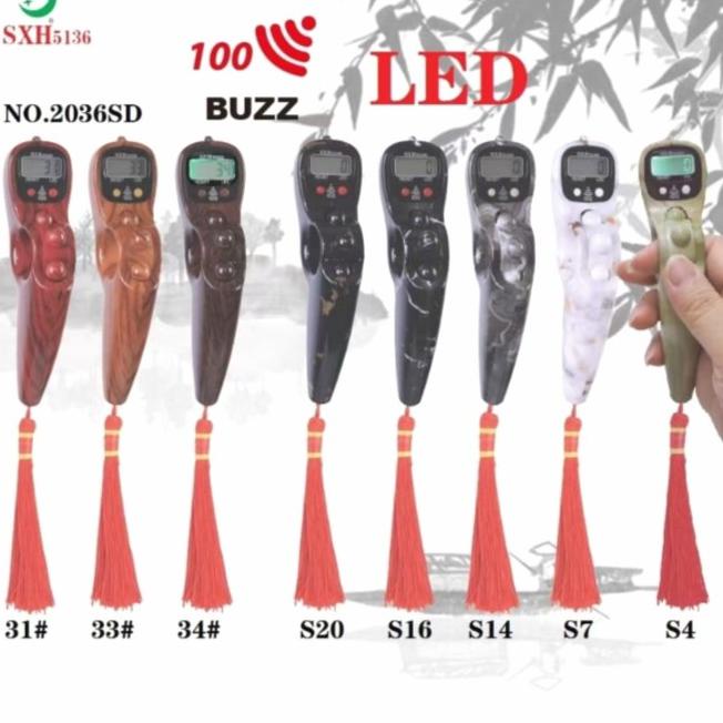 Tasbih Digital Premium Motif Kayu Marmer Led Alarm Per 100 Bunyi