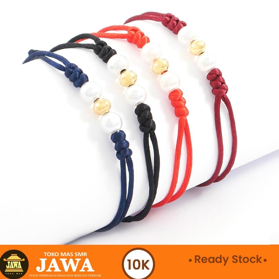【MEGA SALE】 Gelang Emas Tali Mutiara Kecil Kadar 10K Toko Mas Jawa