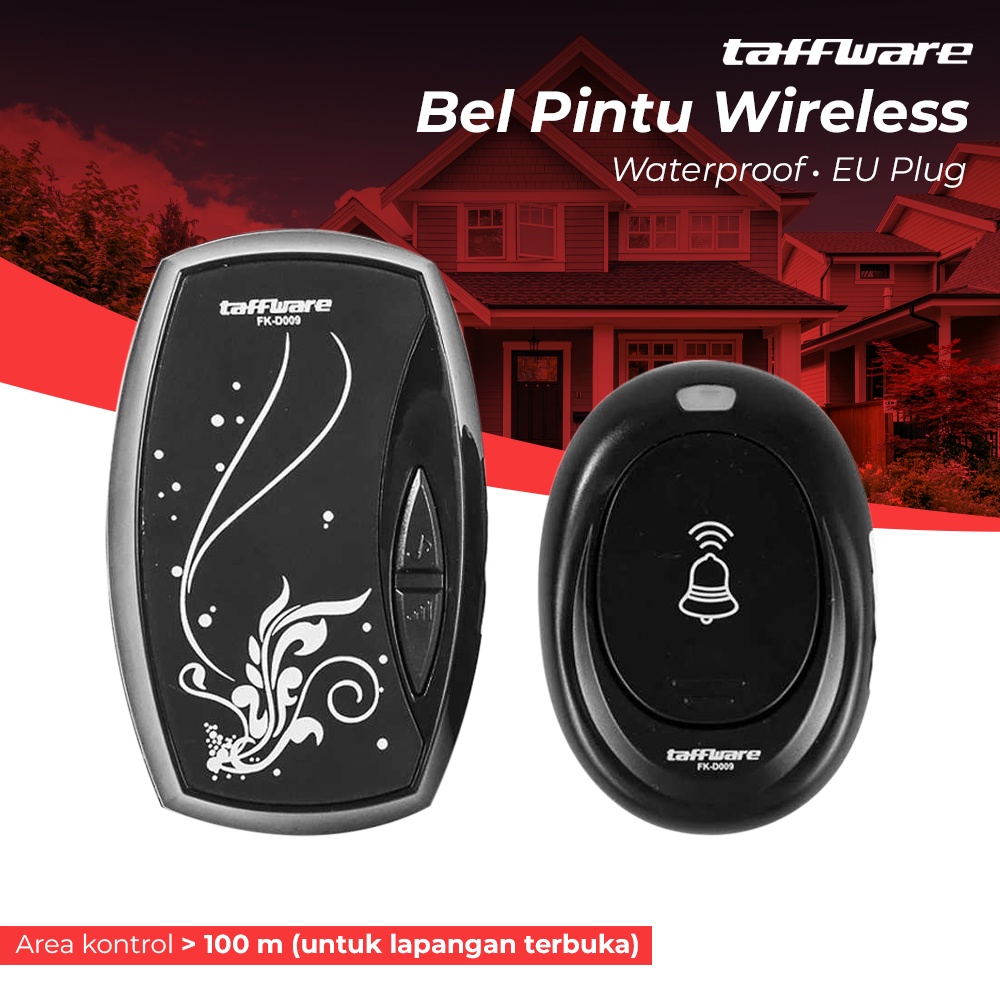 Alarm Pintu OMHA8OBK Wireless Waterproof dengan EU Plug - Black