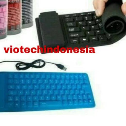➽ keyboard luar external USB FLEXIBLE karet USB KEYBOARD laptop komputer ►